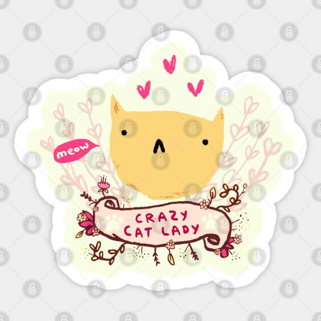 Crazy Cat Lady Sticker by Sophie Corrigan